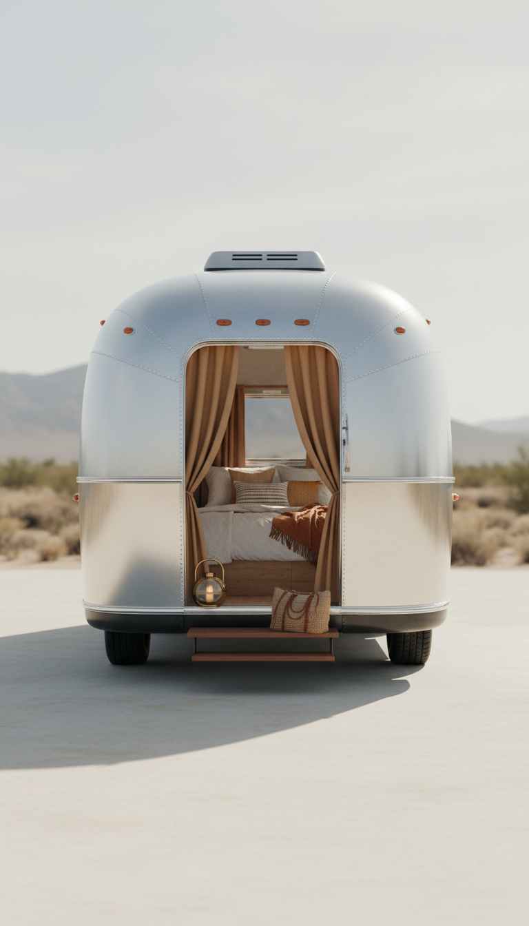 Restored Airstream with Panoramic Windows