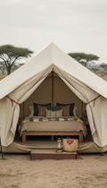 Safari-Style Canvas Tent with Deck