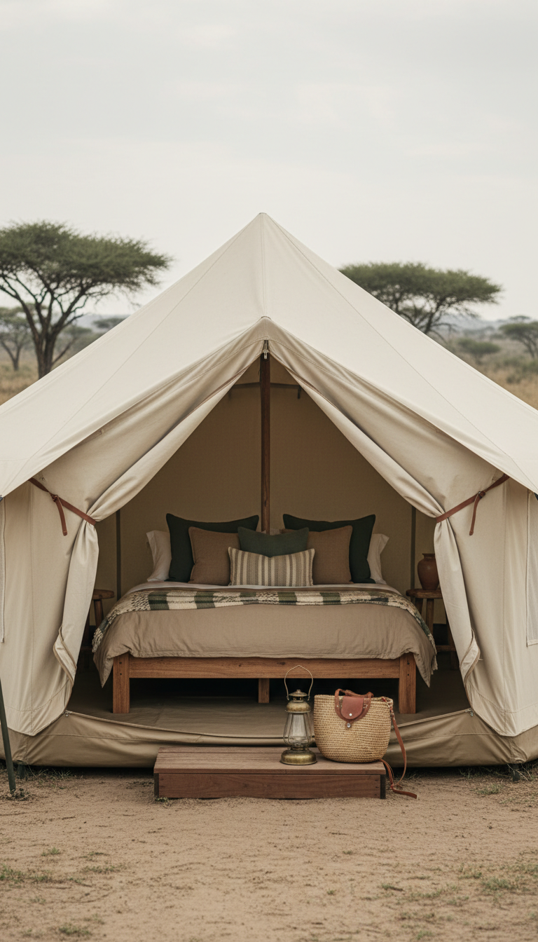 Safari-Style Canvas Tent with Deck